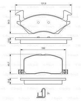 Гальмівні колодки дискові перед.Toyota Corolla/Camry/Starlet/Paseo/Tercel/Celica/Carina/MR2 (83-02) BOSCH 0 986 424 264