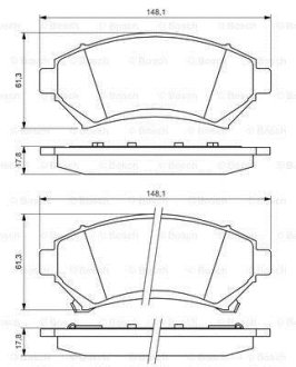 Гальмівні колодки перед. дискові Opel Sintra 2.2-3.0 -99 BOSCH 0 986 424 466