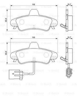 Гальмівні колодки дискові BOSCH 0986424745