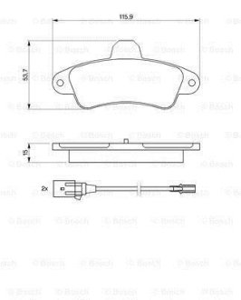 Колодки гальмівні дискові, комплект BOSCH 0 986 460 991