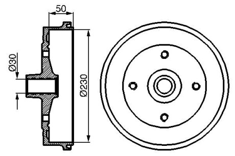 Тормозной барабан BOSCH 0 986 477 030