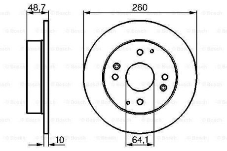 Диск гальмівний HONDA/ROVER Accord/Civic/600 \'\'R BOSCH 0986478172 (фото 1)