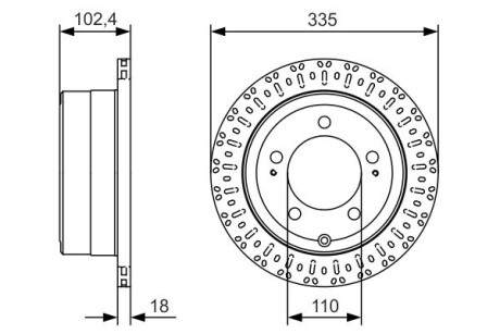 Диск гальмівний TOYOTA Land Cruiser J6/J7/J10 \'\'R \'\'98-07 BOSCH 0986479A61