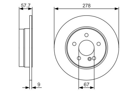 Диск гальмівний MB С (S204/W204) \'\'R PR2 BOSCH 0986479S96 (фото 1)