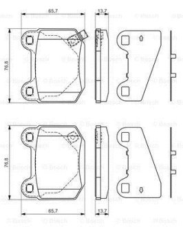 Колодки гальмівні MITSUBISHI/NISSAN/SUBARU Lancer Evo/350/Impreza "R "98-07 BOSCH 0986494229 (фото 1)