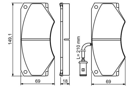 Колодки гальмівні дискові, комплект BOSCH 0 986 494 301