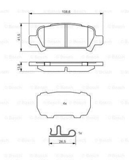 Колодки гальмівні дискові Subaru Forester SF, SG, Impreza "R BOSCH 0986494445 (фото 1)