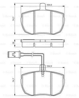 Колодки гальмівні дискові, комплект BOSCH 0 986 494 535