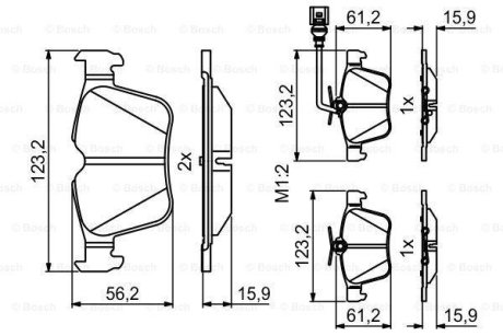 Гальмівні колодки дискові BOSCH 0 986 494 835 (фото 1)