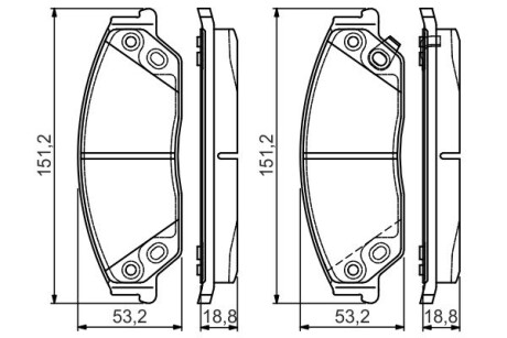 Колодки гальмівні дискові TOYOTA Camry V50 \'\'F \'\'11>> BOSCH 0986495149 (фото 1)