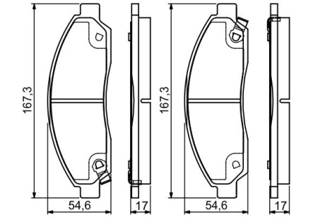 Колодки гальмівні дискові, комплект BOSCH 0 986 495 159