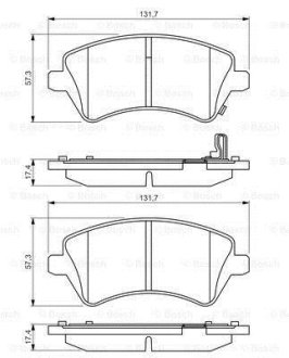 Колодки тормозные дисковые BOSCH 0986495243