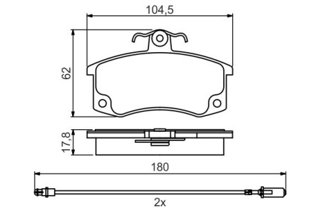 Гальмівні колодки дискові BOSCH 0986495360