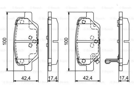 Комплект гальмівних колодок BOSCH 0986495393