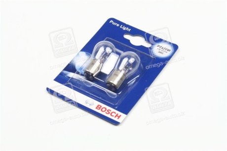 Лампа розжарювання P21/5W 12V 21/5W PURE LIGHT (blister 2 шт) (вир-во) BOSCH 1 987 301 016