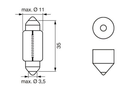 Автолампа C5W SV8,5-8 5 W BOSCH 1987302611