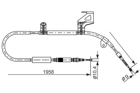 Трос, стояночная тормозная система BOSCH 1 987 477 604