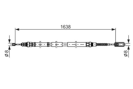 Трос, стояночная тормозная система BOSCH 1 987 477 688