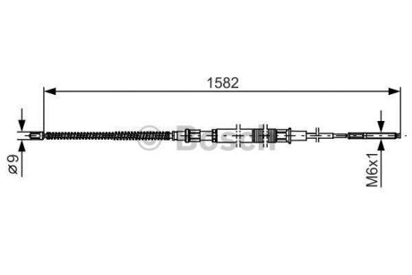 Трос, стояночная тормозная система BOSCH 1987482124