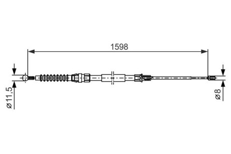 Трос ручного гальма BOSCH 1987482379