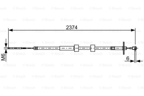 Трос, стояночная тормозная система BOSCH 1 987 482 499 (фото 1)