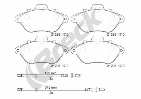 Колодки гальмівні дискові, комплект BRECK 21298 00 701 10