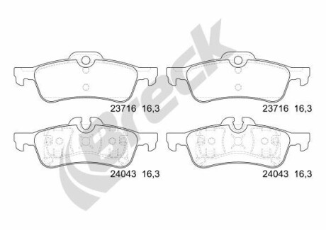 Колодки гальмівні дискові, комплект BRECK 237160070400