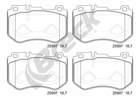 Колодки гальмівні дискові, комплект BRECK 25997 00 701 00
