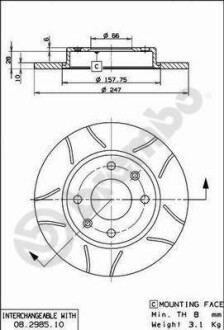 Тормозной диск BREMBO 08.2985.75