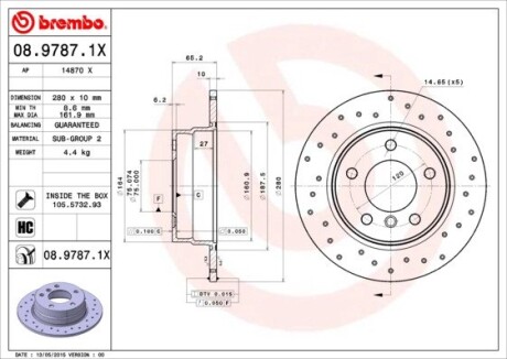 Тормозной диск BREMBO 0897871X