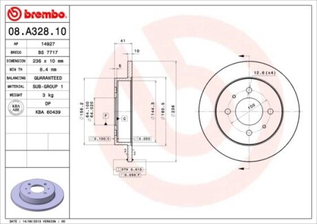 Тормозной диск BREMBO 08.A328.10