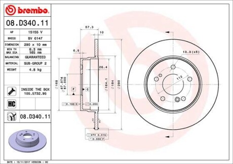 Гальмівний диск BREMBO 08.D340.11