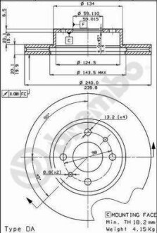 Тормозной диск BREMBO 09.3023.20 (фото 1)