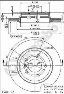 Тормозной диск BREMBO 09.7720.11 (фото 1)