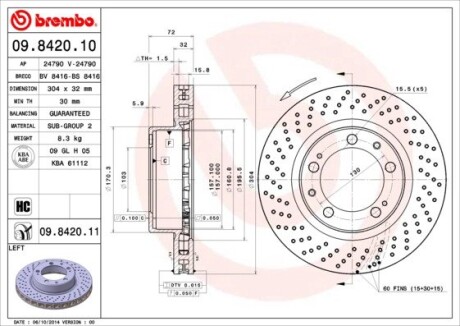 Гальмівний диск BREMBO 09.8420.11