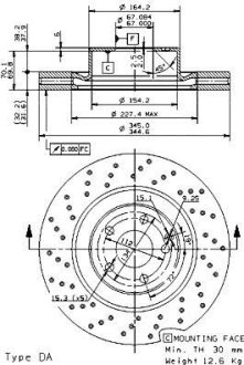 Тормозной диск BREMBO 09.9382.11 (фото 1)