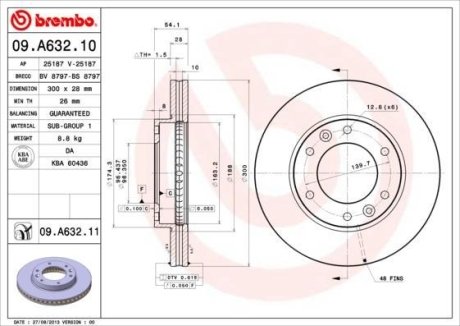 Гальмівний диск BREMBO 09.A632.11