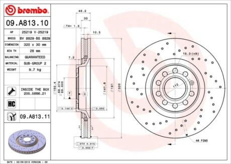 Тормозной диск BREMBO 09.A813.11