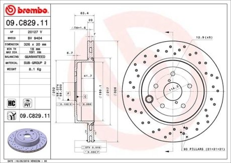 Гальмівний диск BREMBO 09.C829.11