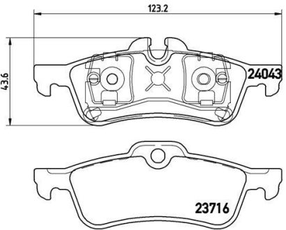 Колодки гальмівні дискові, комплект BREMBO P 06 032