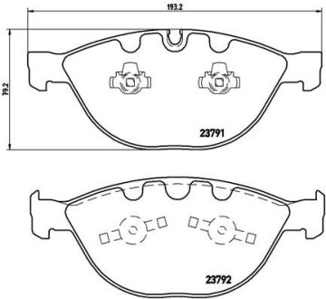 Гальмівні колодки дискові перед.BMW 535d/745-760 02- BREMBO P06047