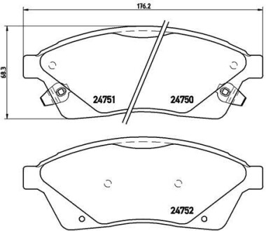 Колодки гальмівні дискові, комплект BREMBO P 09 010