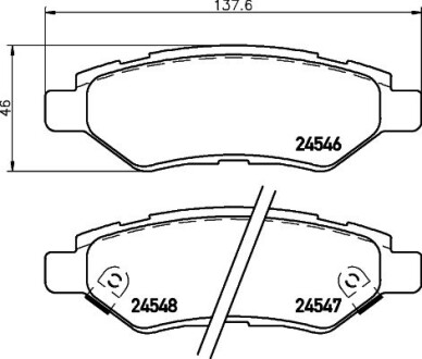 Колодки гальмівні дискові (комплект 4 шт) BREMBO P09 014