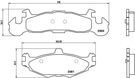 Колодки гальмівні дискові, комплект BREMBO P 11 001 (фото 1)