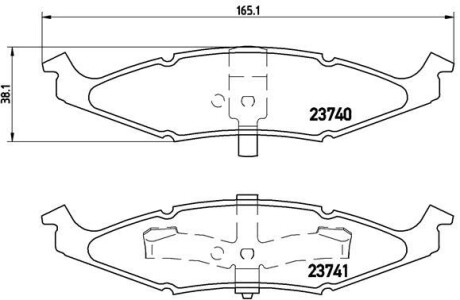 Колодки гальмівні дискові, комплект BREMBO P 11 009 (фото 1)