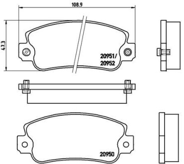 Колодки гальмівні дискові, комплект BREMBO P 23 013 (фото 1)