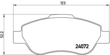 Колодки гальмівні дискові, комплект BREMBO P 23 097