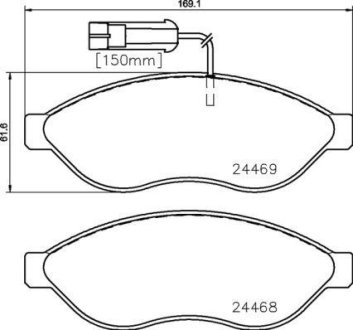 Комплект гальмівних колодок з 4 шт. дисків BREMBO P23144 (фото 1)