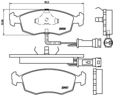 Колодки гальмівні дискові, комплект BREMBO P 24 007