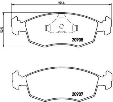 Колодки гальмівні дискові, комплект BREMBO P 24 019